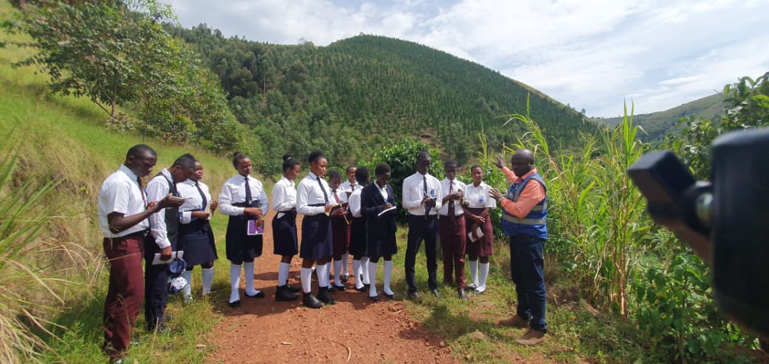 RCHE students during field trip visit to Nyakabwera Carbon Credit Project