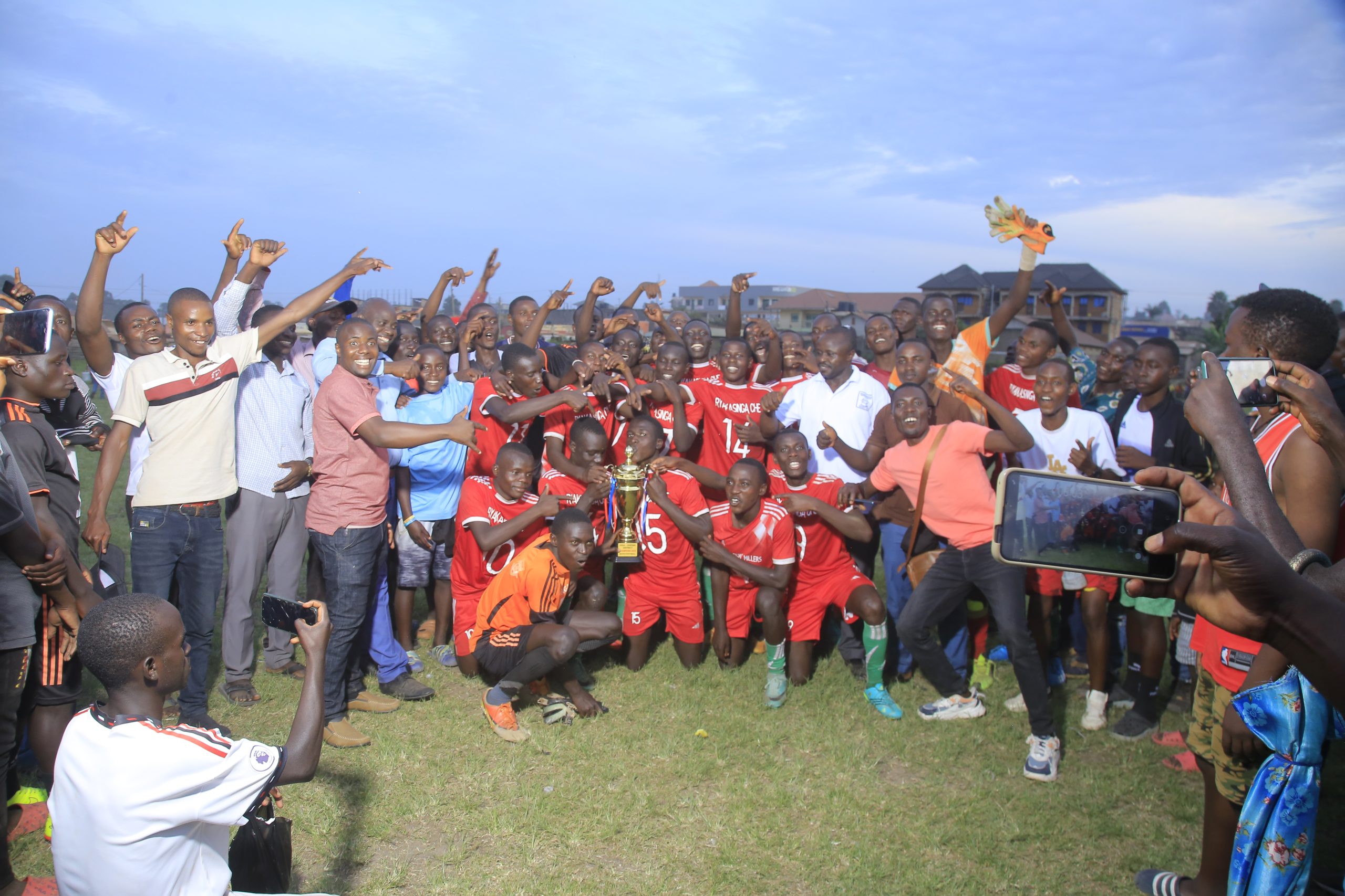 Celebrating victory in football